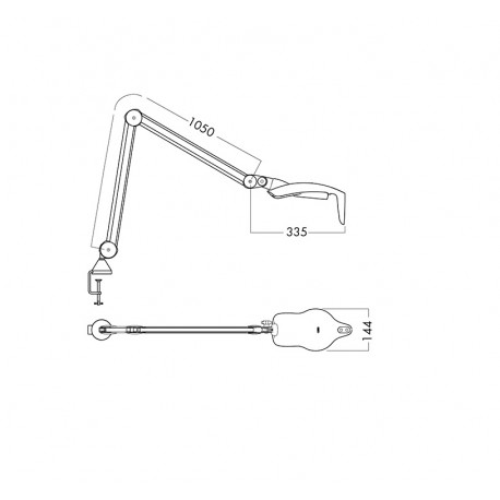 Luxo LHH LED lampe til bord, incl. bordholder, hvid