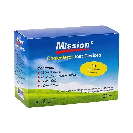 Mission Kolesterol Test Strips - 3-1Lipid Panel, 25st.