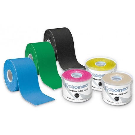 Kinesiologi tape 5m x 5 cm, farve blanding (6 Rl.)