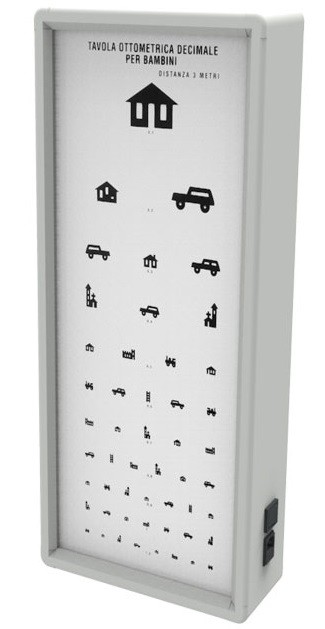 Lyskasse med fast synstavle - børn - 3 m