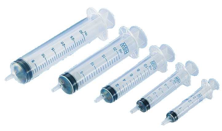 Sprøjter - engangs, 100 stk, 1ml,3ml,5ml,10ml,20ml