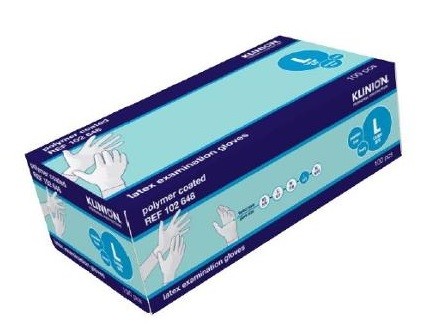 Latex handsker, Klinion, pudderfri, 100stk.