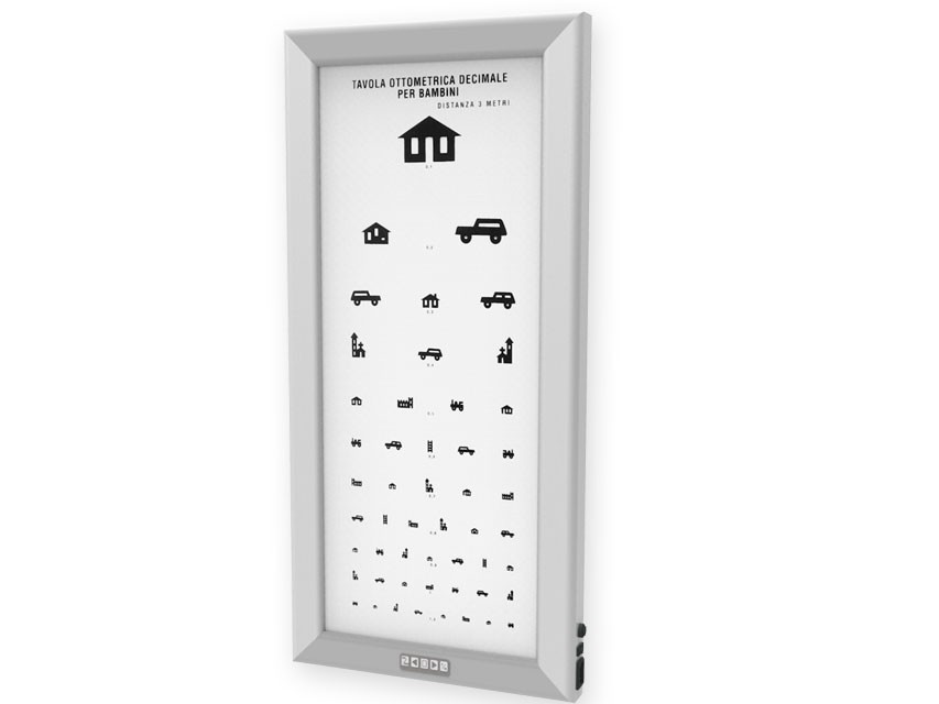 Ultra slim Synskasse med børne tavle 3m