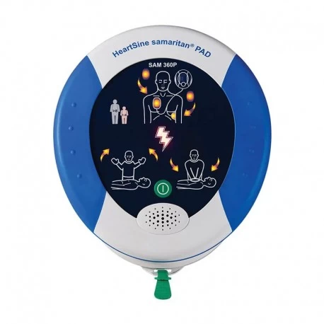 HeartSine Samaritan PAD 360P automatic defibrillator.