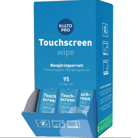 Kiilto Pro Touchscreen Wipes 95 st. i dispenserbox.