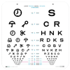 ISOeyes combination visual acuity chart for hanging 45x45cm, 3m, LOGmar