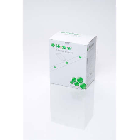 Mepore, plaster med sårdyne 5 x 6 cm, steril, 9 cm x 10 cm, 50 stk.