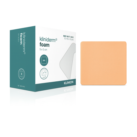 Kliniderm Foam, skumbandasjer, steril, 5 cm x 5 cm, 10 stk.