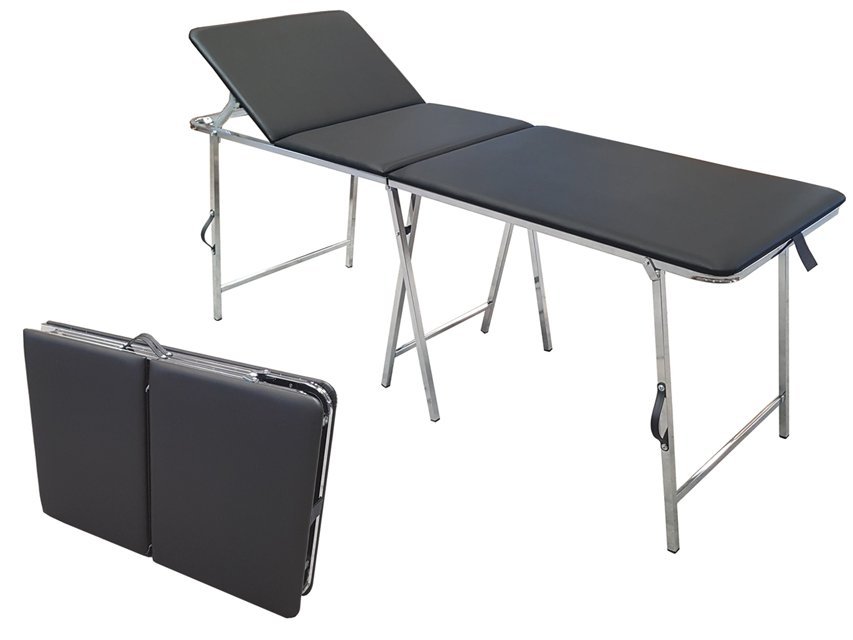 Transportabel seng, 13 kg, svart